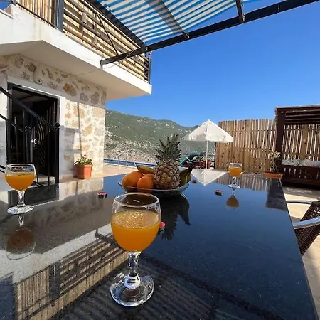 Kalkan'da Tas Mimarili, Havuzlu Villa-awz116 Kaş